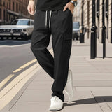 Wiaofellas  -  American Straight-leg Men's Casual Trousers Summer Loose Thin Fashion Sports Tether Overalls