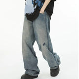 Wiaofellas Fashion Punk Baggy Boyfriend Jeans For Women Men Zippers Pockets Y2k Pant Vintage Streetwear Wide Leg Trousers Kop Denim Jeans