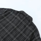 WIAOFELLAS  -  High Street Embroidered Letter Short Sleeve Shirt Hiphop Casual Retro Plaid Lapel Half Sleeve Chicano Top Summer Men's Wear