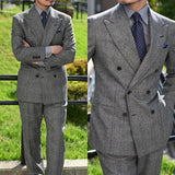 WIAOFELLAS  -  Classic Men Suit Business Wedding Suits Comfort 2-PCS Stripe Tailor-Made Groom Groomsman Formal Occasions Plus Size Customized