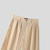Wiaofellas  -  Men Wide Leg Pants Solid Color Button Joggers Loose Casual Irregular Trousers Men Streetwear Fashion Long Pants