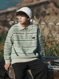 WIAOFELLAS  -  Japanese retro striped sweater men's autumn and winter lazy style teenager niche couple knitted top