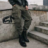 WIAOFELLAS  -  Male Trousers Multi Pocket Black Men's Cargo Pants Spring Autumn Stacked Multipockets Long Designer Luxury Loose Luxury Harajuku