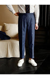 Wiaofellas  -  High Quality Pants Men Italy Business Dress Office Social Suit Trouser Pants Groom Contrasting Stripes Casual Wedding