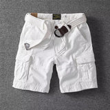 Wiaofellas  -  Men's Cargo Shorts Summer Casual Loose Multi-Pocket Leisure Straight Pants Retro Style Trend Male Knee Shorts