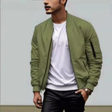 Wiaofellas  -  Bomber Jacket Men's Spring and Autumn New Solid Color Flight Suit Casual Baseball Top Men's Jacket Trendy Brand