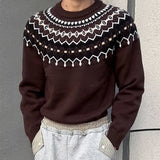Wiaofellas  -  Autumn Winter Casual Mens Jumper Tops Knitting Long Sleeve Crew Neck Sweaters For Men Daily Leisure Slim Knitted Sweater