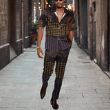 WIAOFELLAS  -  Short Sleeve Shirt Button Tops+Trousers Men 2Pcs Set Suit 3D Chic Harajuku Vintage Printing Summer Hawaii Beach Cardigan Outfits