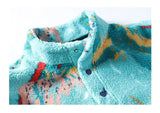 WIAOFELLAS  -  Stand-collar plus velvet men's sweater autumn and winter American retro tie-dyed jacket heavy plus velvet sweater trend