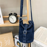 WIAOFELLAS  -  Denim messenger bag men's shoulder bag women's new design niche design fashion brand student mobile phone bag