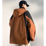 Wiaofellas  -  Patchwork Zipper Sports Windproof Jacket For Men Casual Hight Quality Letter Windbreaker Coats Vintage Couple Cargo Jackets 4XL