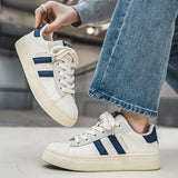 WIAOFELLAS  -  New Platform Shoes Men Casual Sneakers Blue Lace-Up Man Skateboard Shoes Comfortable Wear-Resistant Men's Vulcanized Shoes