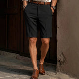 Wiaofellas  -  Mens Summer Thin Straight Leg Suit Shorts Business Casual 5 Inch Formal Shorts