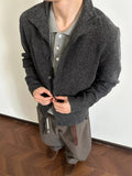 WIAOFELLAS  -  Knitwear Casual Sweatercoats Mens Vintage Button-up Turtleneck Knitting Cardigan Tops Men Vintage Long Sleeve Slim Knit Jackets