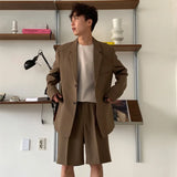 WIAOFELLAS  -  Brown Black Suit Jacket Men Fashion Social Mens Dress Jacket Korean Loose Casual Suit Jacket Mens Office Formal Jacket Coat