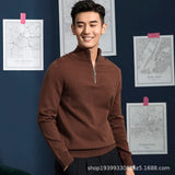 WIAOFELLAS  -  Autumn and Winter Hot Men's Stand-up Collar Zipper Long-sleeved Sweater New Slim Pullover Base Sweater Outer Top
