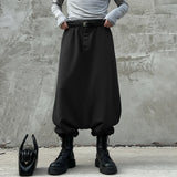 Wiaofellas  -  Men Pants Solid Color Elastic Waist Joggers Loose Trousers Men Streetwear Fashion Casual Male Drop-crotch Pants S-5XL