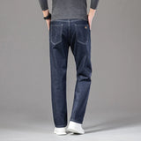Wiaofellas  -  Spring New Baggy Jeans Men's Classic Solid Casual Fashion Large Pants Men's Clothing Denim Straight Leg Pants