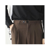 Wiaofellas  -  Men's Casual Straight Leg Pants Spring Autumn Drapey Loose Fit Faionable Versatile Long Trousers Youthful ular Sle