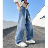 WIAOFELLAS  -  Loose Straight Men Jeans New Multi-pockets Jean Pants Casual Baggy Hip Hop Men's Women's Jeans Neutral Denim Trousers