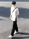 WIAOFELLAS  -  White Long Sve irt Youthful Sle Inner Wear for Men Spring Season Loose Fit Faionable Youth Japanese Sensation