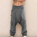 WIAOFELLAS  -  Plus Size S-5XL Men Cotton Linen Jogger Pants Spring Summer Autumn Casual Loose Wide Leg Elastic Waist Long Trousers Street