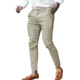 Wiaofellas  -  Men's Twill Cotton Stretch Fashion Youth Street Slim Pencil Skinny Pants