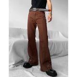Wiaofellas  -  High Street New Brown Vintage Baggy Jeans High Waist Straight Wide Leg Pants Hip Hop Casual Mopping Denim Trouser Ladies Autumn