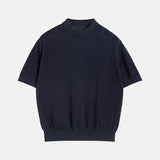 Wiaofellas  -  Men Summer Knit T-shirt Short Sleeve O Neck Slim Fit Casaul Tees Hollow Out Mesh Streetwear Breathable Pullover Tops M-3XL