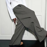 Wiaofellas  -  Men Pants Solid Color Drawstring Joggers Workout Casual Sweatpants Men Streetwear Loose Fashion Male Long Trousers