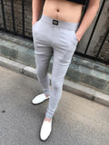 Wiaofellas  -  Cool Casual Men's Slim Fit Nine-Piece Pants Striped Sports Harlan Trousers Korean Version Trendy Cuffed Harem Pants