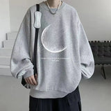WIAOFELLAS  -  Round Neck Hoodie Men's New Versatile Long Sleeved American High Street Loose Top