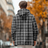 WIAOFELLAS  -  Plus Size Men's Zipper Hooded 3D Print Plaid Cardigan Darkgray Hoodies Coat Windbreaker Clothes