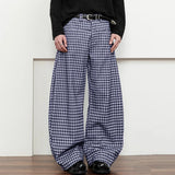 WIAOFELLAS  -  Men Plaid Pants Button Joggers Loose Casual Trousers Men Streetwear 2025 Fashion Leisure Male Wide Leg Long Pants S-5XL