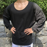 WIAOFELLAS  -  American Street Solid Color Round Neck Fitness Sports Long-Sleeved Tops Mens Loose Casual T-Shirt Training Running Base Layer