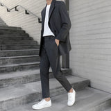 WIAOFELLAS  -  Korean Summer Spring Male Casual Pants Business Suit Pants Classic Men's Dress Pants Flexible Comfortable Office Clothes A102