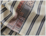 WIAOFELLAS  -  Vintage fashion striped short-sleeved shirt men's top Vintage loom cotton patchwork fabric summer cargo shirt
