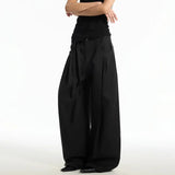 Wiaofellas  -  Unisex American Retro Pleated Wide‑Leg Cargo Pants Loose Straight Trousers Minimalist Casual Streetwear Oversized Fashion Pants