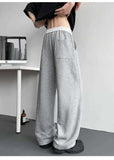 WIAOFELLAS  -  Trendy Men's Drawstring Design Contrast Color Trousers New Fashion Summer Loose High-waisted Wide Leg Pants Male