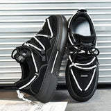 WIAOFELLAS  -  Sneakers For Men Vulcanized Shoes Sports Shoes Lace Up Skateboard High Quality Breathable Soft Comfortable Casual Shoes Male