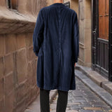 WIAOFELLAS  -  England Style Solid Corduroy Trench Coats Men New Lapel Single Breasted Fall Outerwear Long Sleeve Mid-length Mens Winter Jacket