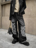 WIAOFELLAS  -  Ripped Large Hole Patch Jeans Spring High Street Hip-hop Retro Old Pants Men Korean Fashion Streetwear Casual Loose Thigh Jeans
