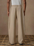 Wiaofellas  -  New light business elegant Italian style Naples solid color button pleated high waisted pants for men's suit pants