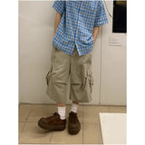 Wiaofellas  -  Summer New Men Loose Seven-point Cargo Pants Trendy Comfortable Breathable Casual Street Daily Trousers