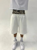 WIAOFELLAS  -  Gangster Hip Hop Baggy Shorts Mens Stylish Patchwork Double-waisted Shorts For Men Spring Summer Casual Drawstring Loose Shorts