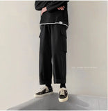 Wiaofellas  -  Men's Workwear Pants Straight Leg Loose Fit Faionable Japanese Sle Wide Leg Pants Hong Kong Sle Versatile Trendy Nine