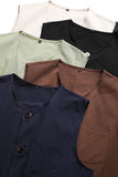 WIAOFELLAS  -  Men's Japanese Casual Vest, Retro Workwear Style, 100% Cotton Pocket Detail, Loose Fit for Outdoor and Cafe Work