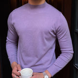 WIAOFELLAS  -  Fall Wool Half High Neck Knit Casual Knitted Sweater Social Club Outfits Herren Pullover Simple Home Pull Homme Sweater For Men
