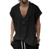 Wiaofellas  -  Men's V-Neck Sleeveless Knit Top Casual Loose Knitted Vest