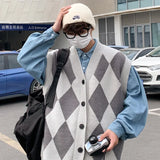 WIAOFELLAS  -  New Autumn Winter Fashion Trend Casual Vneck Cardigan Vest For Men Highquality Korean Version Loose Comfortable Versatile Jacket